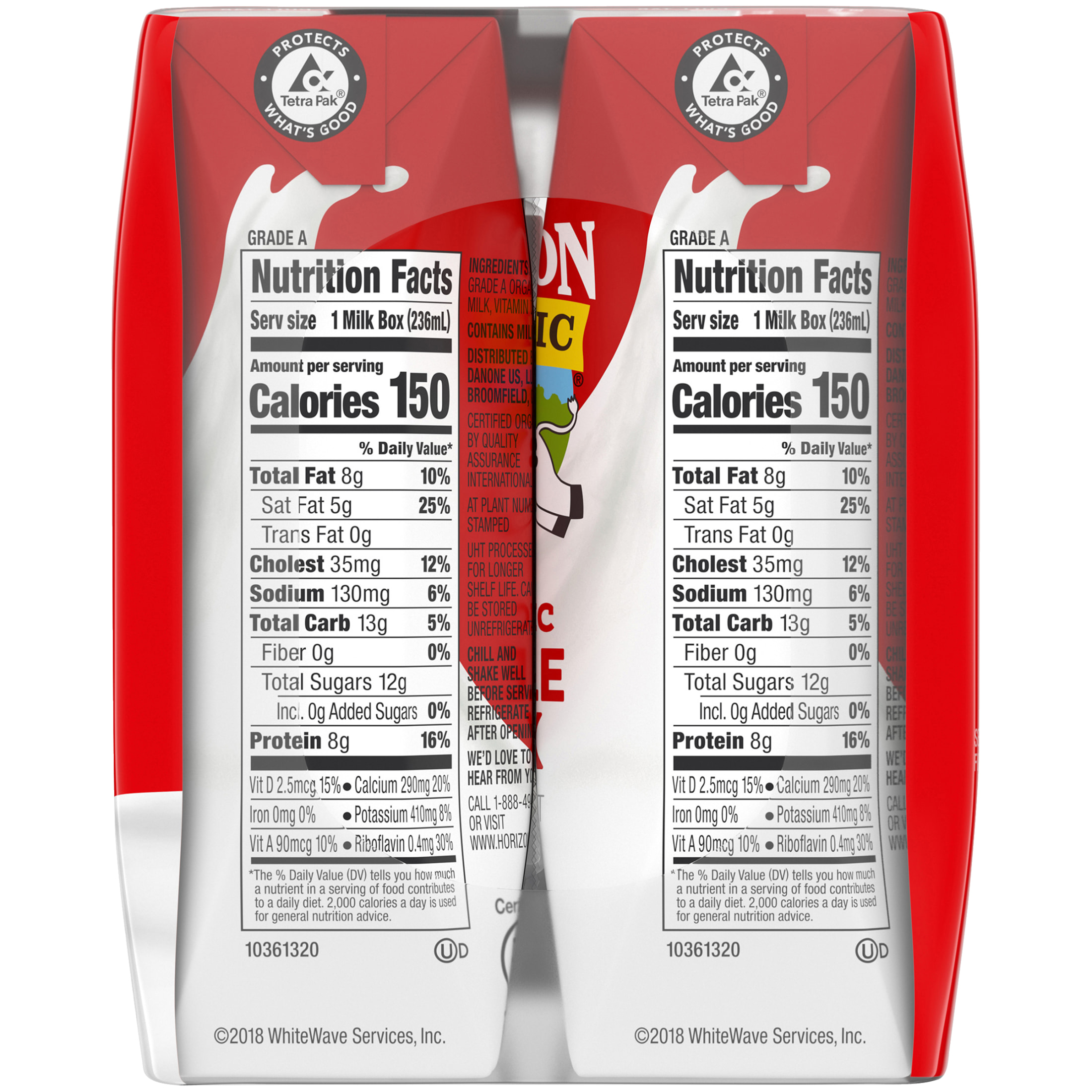 Horizon Organic Shelf-Stable Whole Milk Boxes, 8 fl oz, 6 Pack