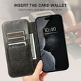 thumbnail image 2 of ELEHOLD for iPhone 13 Pro Max 6.7" Wallet Case Premium Leather with Card Slots Kickstand Function Magnetic Absorption Compatible with MagSafe Charging Shockproof Protective Case,Black, 2 of 6
