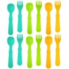 Re-Play Toddler Utensils Kids Silverware 12pk BPA Free Baby Utensil Aqua Asst