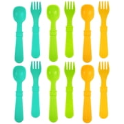 Re-Play Toddler Utensils Kids Silverware 12pk BPA Free Baby Utensil Aqua Asst