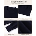 thumbnail image 4 of QUALFORT Women’s Crew Neck Pullover Sweater, Soft Lightweight Long Sleeve Knit Top, Navy, Size M, 4 of 7