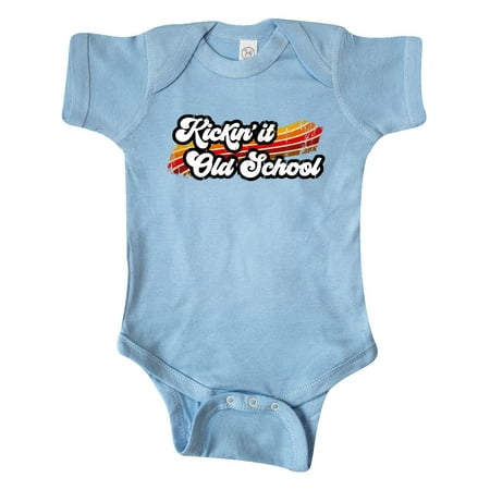 

Inktastic Kickin it Old School with Weathered Retro Stripe Gift Baby Boy or Baby Girl Bodysuit