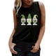 thumbnail image 1 of Gibobby Camiseta sin mangas con cuello en T, camiseta informal para mujer, camiseta sin mangas, chaleco, blusa informal, camisetas sin mangas con estampado redondo para mujer(Negro,XG), 1 of 5
