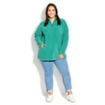 thumbnail image 2 of Avenue Women's Plus Size Polar Fleece Pocket Long Sleeves Relaxed Tunic Top, 2 of 5