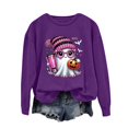 thumbnail image 2 of YVNAURA Cute Fall Oversized Halloween Sweatshirt for Women Graphic Long Sleeve Crewneck Pullover Funny Loose Fit Spooky Season Top Casual 1 Pack, Purple,XXL, 2 of 5