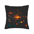 thumbnail image 4 of Set of 2 18x18in Throw Pillow Covers - Modern Abstract Design with Glowing Orange & Blue Dots on Dark Background Perfect for Couch & Bed, 4 of 8