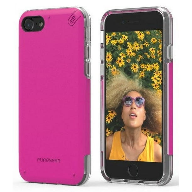 Coque pour iPhone SE 2020, PureGear Dualtek Pro [Rose] Couverture Anti-Choc [avec Suspension AirTek] pour Apple iPhone SE 2020, iPhone 7, iPhone 8