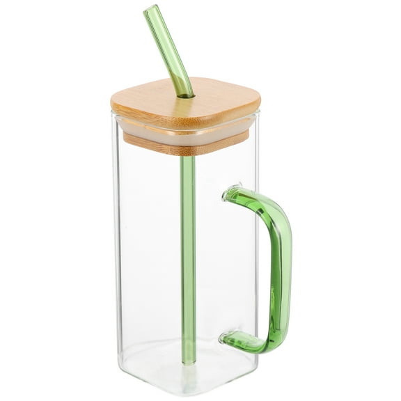 PTOOTP Glass Water Bottle with Silicone Straw, Reusable Beverage Container for Juice, , and Cold Drinks