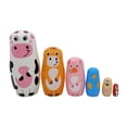 thumbnail image 3 of 6Pcs Wooden Russian Nesting Dolls Matryoshka Doll Handmade Traditional Stacking, 3 of 8