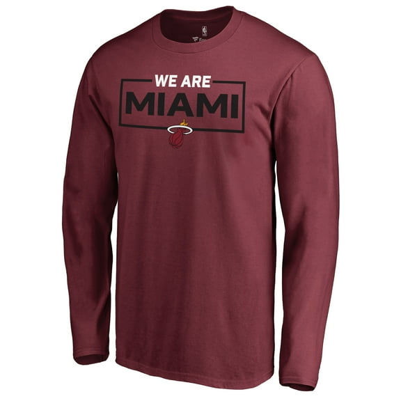 Men's Red Miami Heat We Are Iconic Collection Long Sleeve T-Shirt