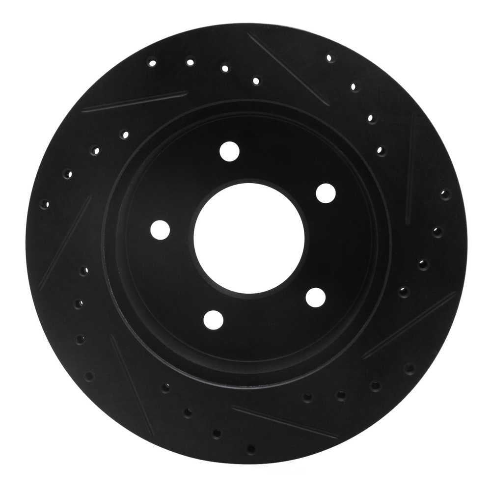 Dynamic Friction Company 633-48019L DFC Brake Rotor - Drilled And Slotted - Black