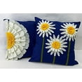 thumbnail image 6 of Fennco Styles Handmade 3D Sunflowers Cotton Canvas Decorative Throw Pillow 18" W x 18" L - Navy Blue Floral Cushion for Couch, Bedroom and Living Room Décor, 6 of 6