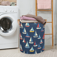 thumbnail image 2 of Qzaxky Color Sailboat Laundry Basket Organizer Foldable Tall Large Laundry Basket Collapsible Folding Laundry Basket Dirty Clothes Fabric, 2 of 7