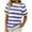 Yellow, variant on Annhoo Summer Tops for Women Striped Crew Neck Short Sleeve Shirts Casual Color Block Trendy Comfy Basic Tees