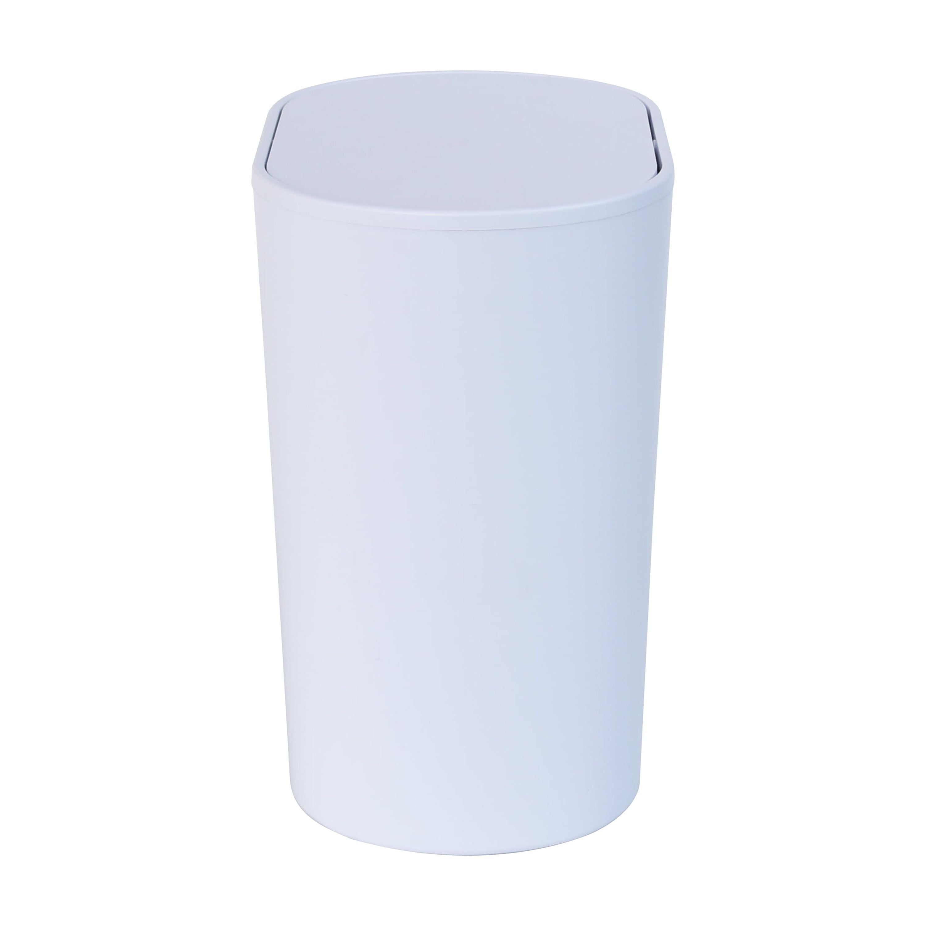 Mainstays Flip Top Plastic Trash Can, White