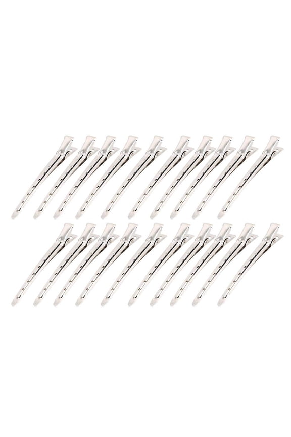 20 Pieces Duck Bill Clips, 3.5 Inches Professional Metal Duckbill Alligator Hair Clips for Styling and Sectioning (Silver)
