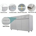 thumbnail image 5 of 50" Wood Buffet Sideboard Kitchen Server Storage Cabinet Cupboard with 3 Drawers and 3 Doors Modern Simple Buffet Cabinet Entryway Console Side Tables for Living Room Dining Room, Gray, 5 of 7