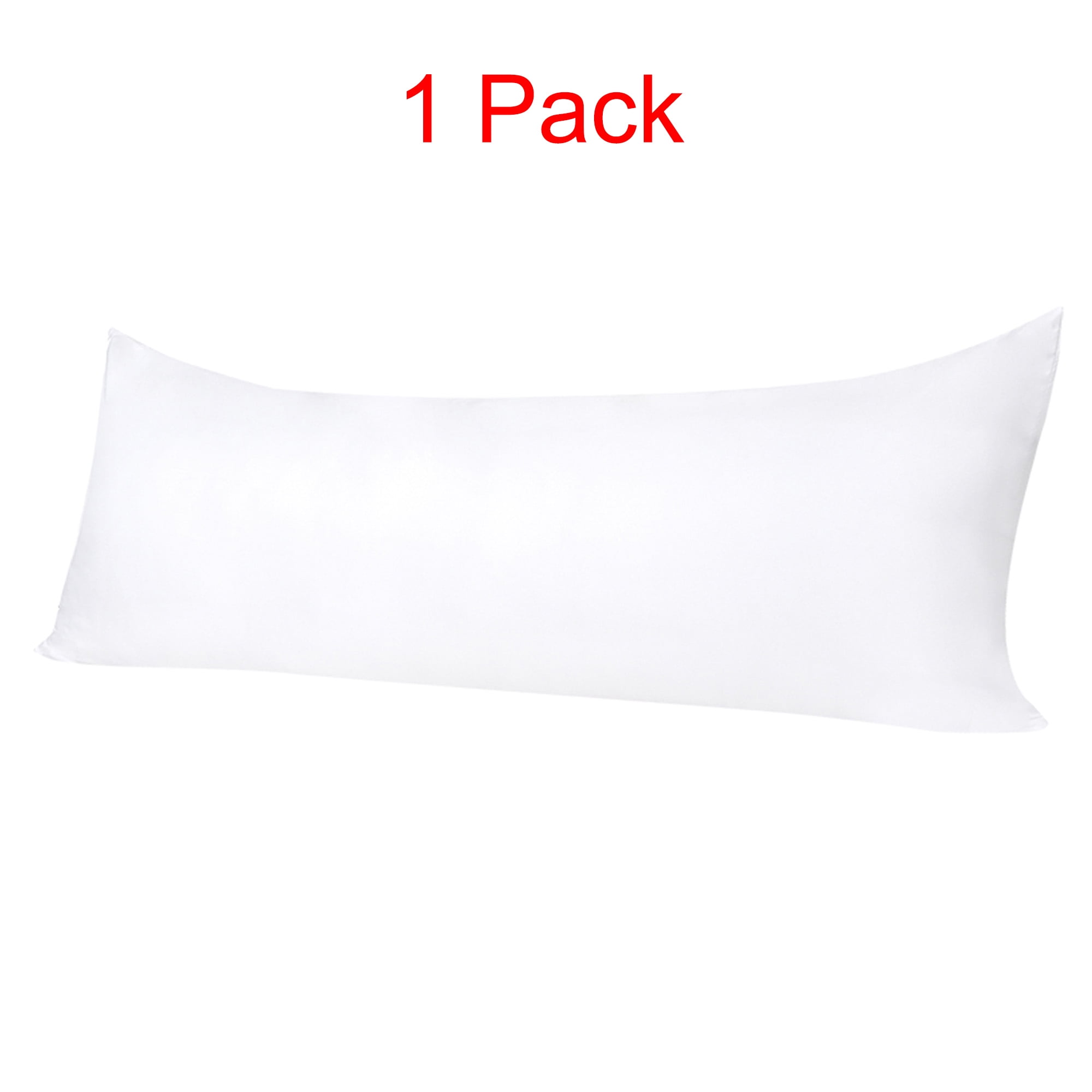 PiccoCasa 1 Pack Silky Satin Body Pillow Cases Zipper Closure, Snow