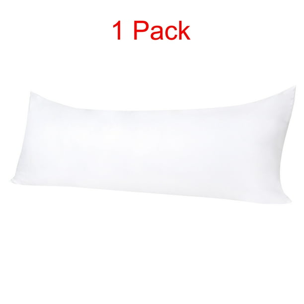 PiccoCasa 1 Pack Silky Satin Body Pillow Cases Zipper Closure, Snow
