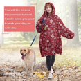 thumbnail image 4 of Wearable Oversized Blanket,Red Christmas Snowflake Pattern Wearable Blanket Hoodie for Adults,Cozy Hooded Blankets with Super Pockets,Super Warm Fuzzy Pullover for Women & Men, 4 of 6