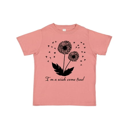 

Inktastic I m a Wish Come True Dandelion in Black Gift Toddler Boy or Toddler Girl T-Shirt