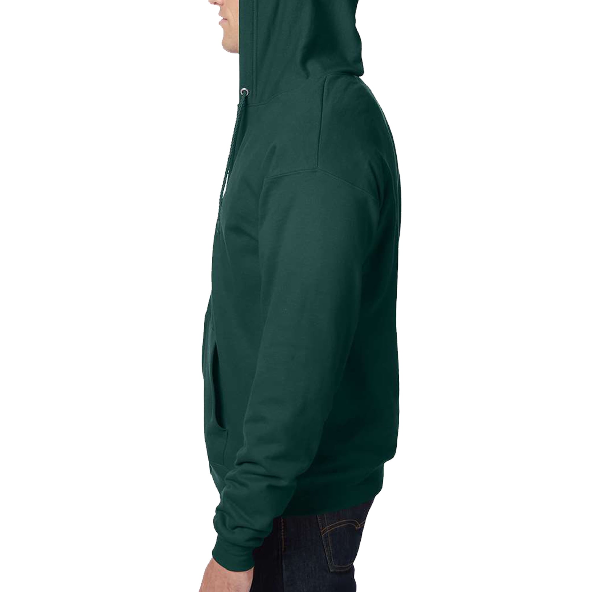 Hanes EcoSmart Full-Zip Hooded Sweatshirt, Soft Fleece Hoodie, Zip-Up Jacket with Pockets, Deep Forest, M