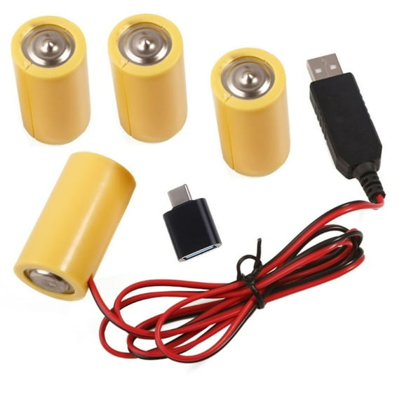 LR14 C Battery Eliminators USB Power Supply Cable Replace 4 LR14 C Batteries Replace 4x1.5V Battery