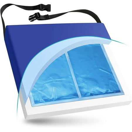 NYOrtho Wheelchair Cushion for Support  Semi-Firm Cooling Gel Coccyx Cushion 2  x 22  x 18