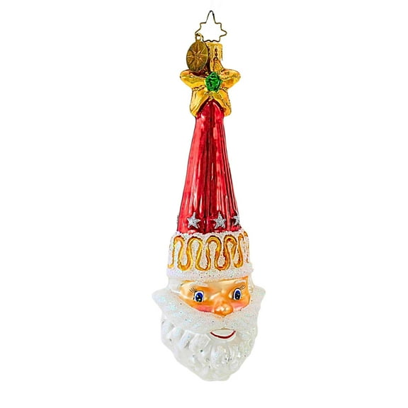 Christopher Radko Company 5.50In All Points Nicky, Glass, Ornament Christmas Santa 1013453 Red