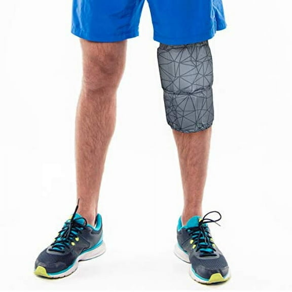 HurtSkurt - 2 in 1 - Harness-Free Fashionable Cold Therapy Compression Gel Sleeve & Ice Pack Stretch-to-Fit Medium (Blackout)