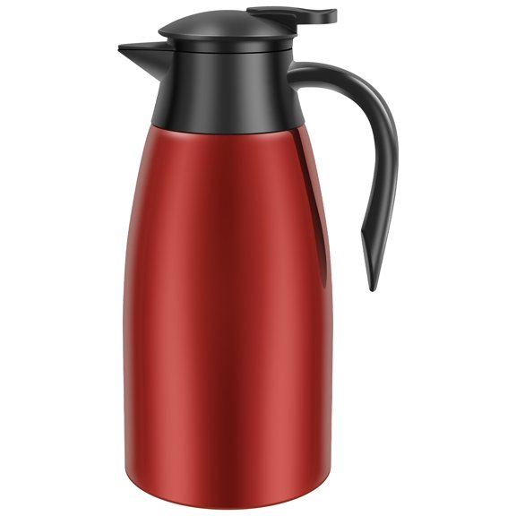 Sutowe Thermal Coffee Carafe 2L Stainless Steel Vacuum Insulated Coffee Jug 20 to 24 Hours Large Capacity Thermal Water Flask for Home Office Camping