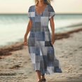 thumbnail image 1 of Vestido Informal de Verano Para Mujer, Con Cuello En V, Manga Corta y Estampado Floral, Ideal Para Un Atuendo Diario Elegante y Cómodo., 1 of 3