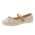 thumbnail image 3 of YOUYEDIAN Mary Jane Shoes Women Vesatile Bowtie Deco Comfy Casual Slip On Low Heel Flats Square Toe Fashion Dress Shoes, 3 of 4