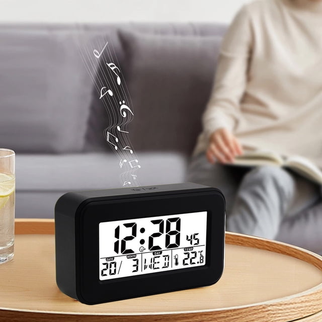 Reloj Despertador Ganfancp LCD Digital Display Clock Niños Estudiantes Luminoso