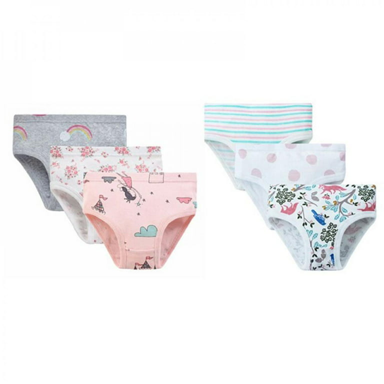Clearance Sale 6 Pcs/lot Kids Cotton Briefs Girls Panties Pattern  Underpants Triangle Girls Underwear 2-7T 