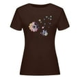 thumbnail image 3 of Pntutb Camiseta de moda para mujer Blusa con estampado de letras de manga corta y cuello redondo para mujer Pntutb Pntutb-3775, 3 of 8