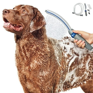 Roilpet 1 Set Pet Shower Attachment for Fast and Easy Dog Bathing, Indoor and Outdoor Sprayer Includes 96 Inches Flex Hose, Blue