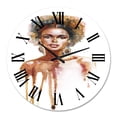 thumbnail image 2 of Designart 'Portrait Of African American Woman Xiii' Modern Wall Clock, 2 of 5