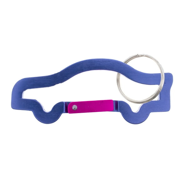 West Coast Paracord Car Shaped Carabiner with Silver Split Key Ring - Aluminum Key Clip in Multiple Colors and Pack Options