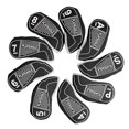 thumbnail image 2 of 9 piezas de cubiertas de cabeza de hierro para palos de golf, hierro de golf de material de neopreno elástico Negro Sharpla Cubierta de cabeza de hierros de golf, 2 of 5