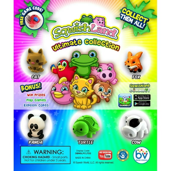 GumballStuff Squishland Animal Collectables Multicolor, 250 Count
