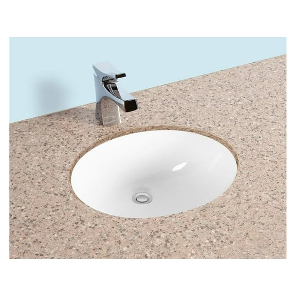 Romano 1916, Bathroom Sink Undermount Oval - White, 19''x16'' - Single Ceramic Basin Bowl Vanity Lavatory