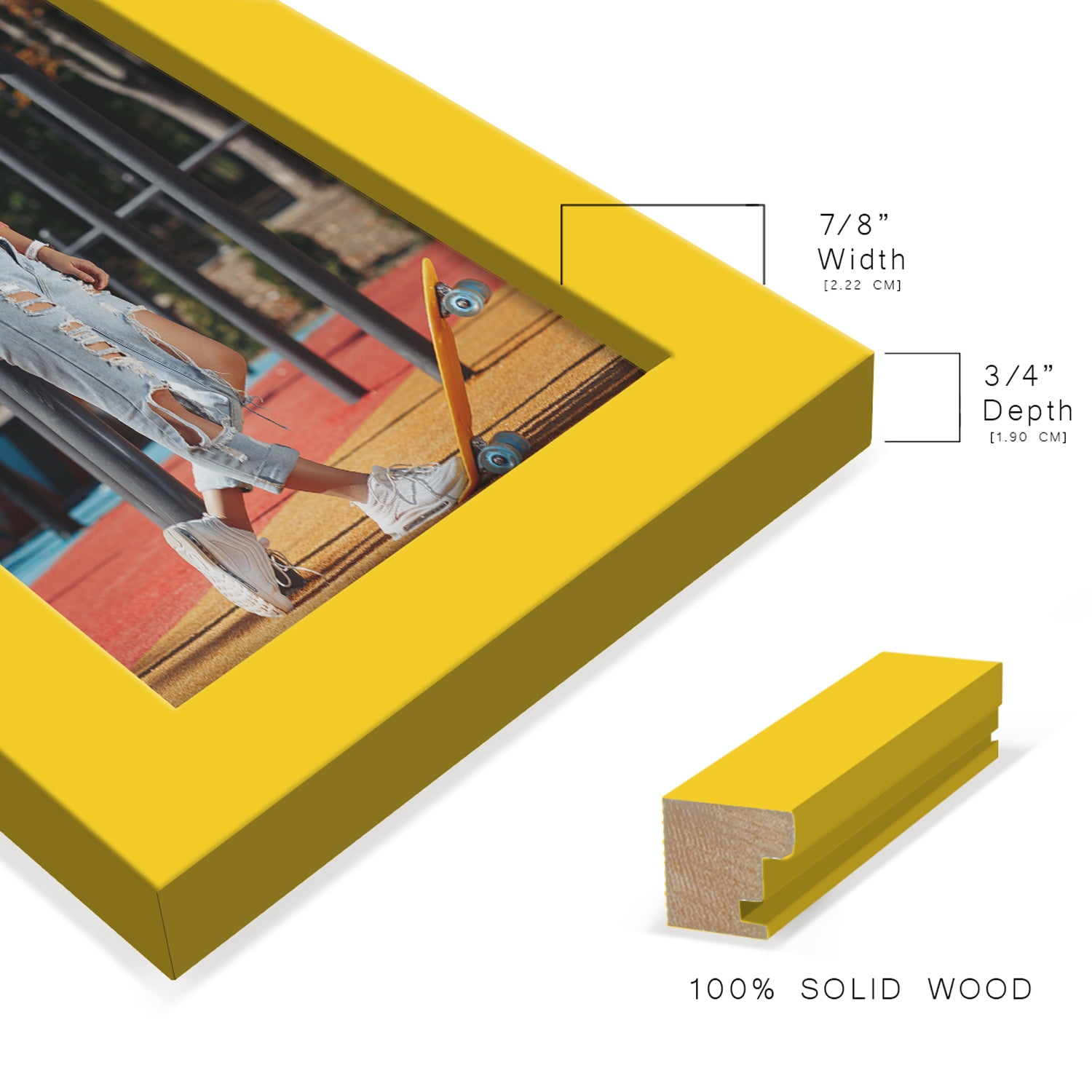 Modern 3.5 in. x 5 in. Yellow Picture Frame (Set of 2)
