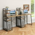 thumbnail image 5 of Topbuy Computer Desk Industrial Wood Study Desk w/Storage Shelf Writing Table Workstation Natural, 5 of 10