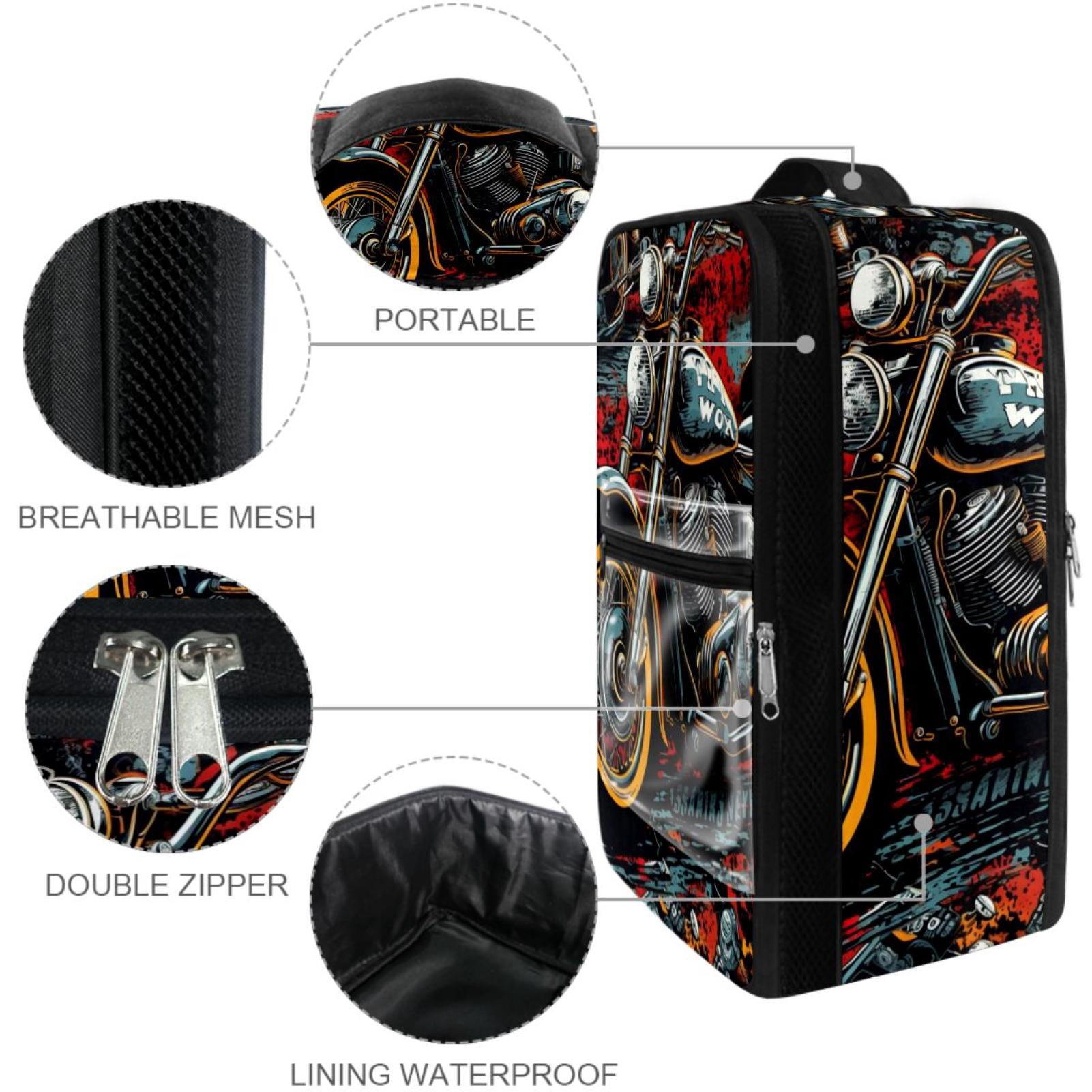 Motorcycle Polyester Shoe Organizer Box - Compact 23x31cm Size for Easy Shoe Storage & Organization