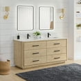 thumbnail image 4 of Vinnova Porto 72" Wood Double Bath Vanity with 6 Drawers in Aged Natural Oak, 4 of 15