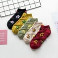 thumbnail image 6 of YooGuoGuo 5/6 Pairs Floral Cute Socks for Women, Kawaii Design Ankle Socks Casual Geometric 3D Cartoon Socks Gift for Teen Girls, 6 of 9