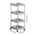 thumbnail image 3 of Multi Layer Movable Plastic Storage Rack Large Capacity Organizer With Wheels Hooks U-Shaped Opening Guardrails For Snacks Books Toiletries Bedroom Bathroom Kitchen Home Decor Storage Racks, 3 of 6