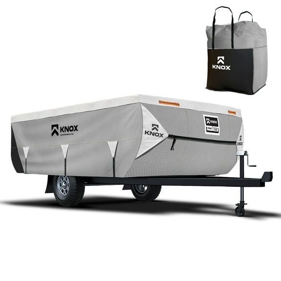 NEH Waterproof Superior Folding Camping Travel Trailer Storage Cover Fits Length 8'-10' Foot Heavy Duty Fabric Pop-Up Tent Trailers Cover