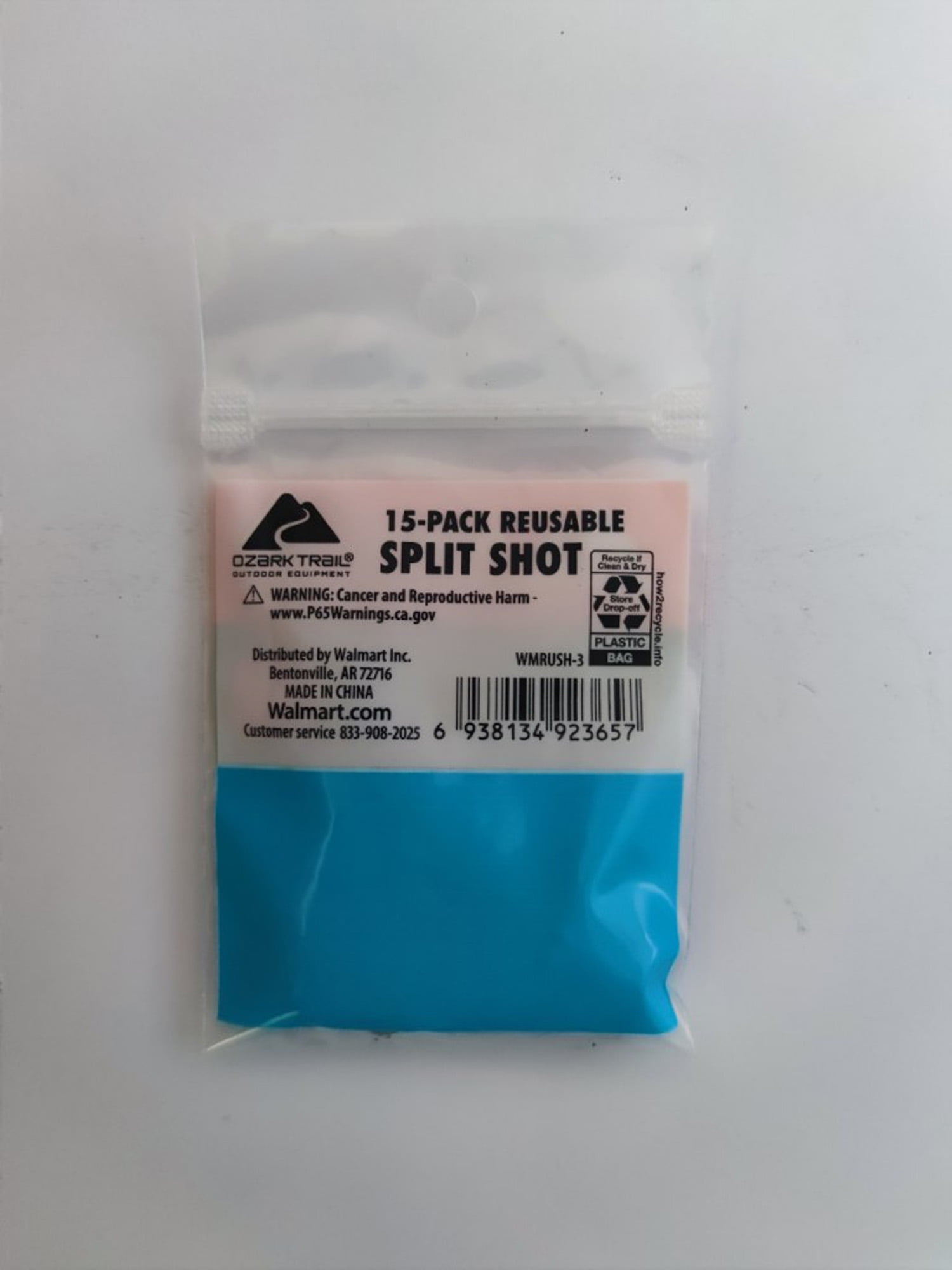 (6 pack) Ozark Trail Reusable Shot Size 3, Fishing Lead Weight, Product Size 0.59x0.33in